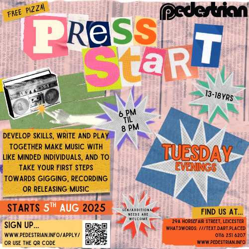 Press START (Instagram Post) Press Start Flyer - Starting 5th August then every Tuesday there after.